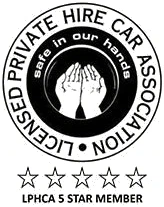 Licensed Private Hire Car Association 5 Star Member badge