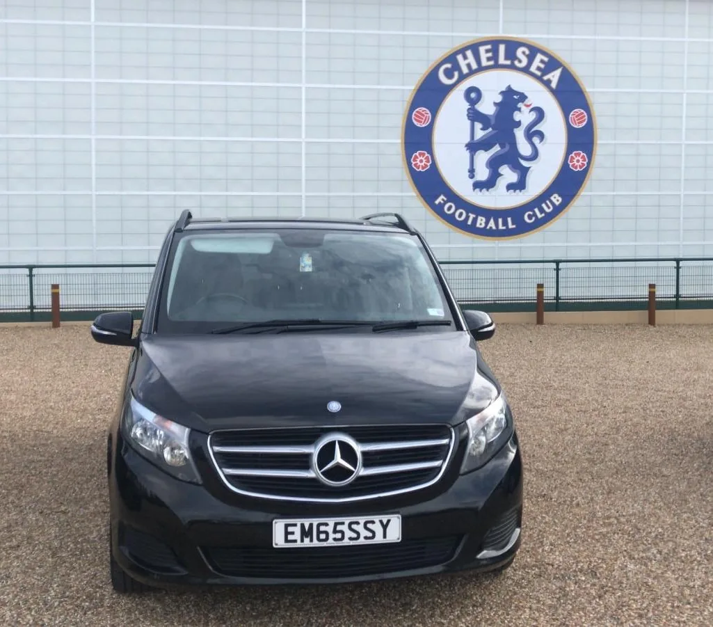 Mercedes V Class outside Chelsea Football Club